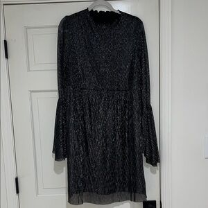 SHEIN Black and Silver MATERNITY Long Sleeve Dress